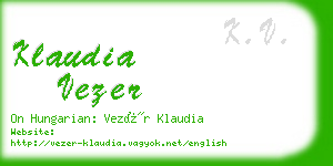 klaudia vezer business card